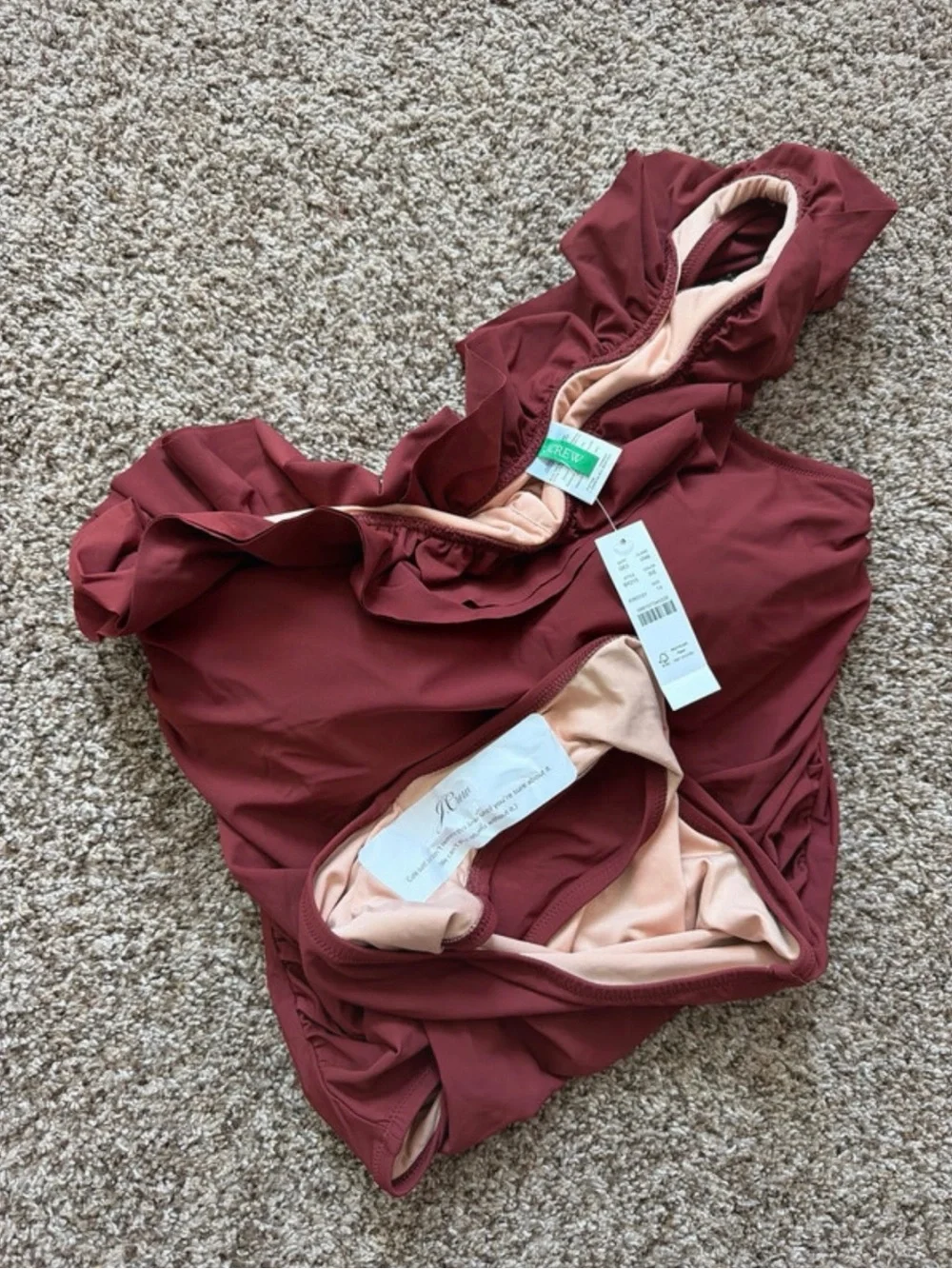 J. Crew One-Shoulder Ruffle One-Piece Swimsuit